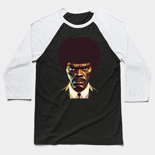 Samuel L Jackson Pulp Fiction Fan Art Baseball T-Shirt by DankFutura